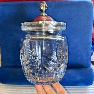 Crystal Jar with Silver Lid. Unique 1960s piece.
